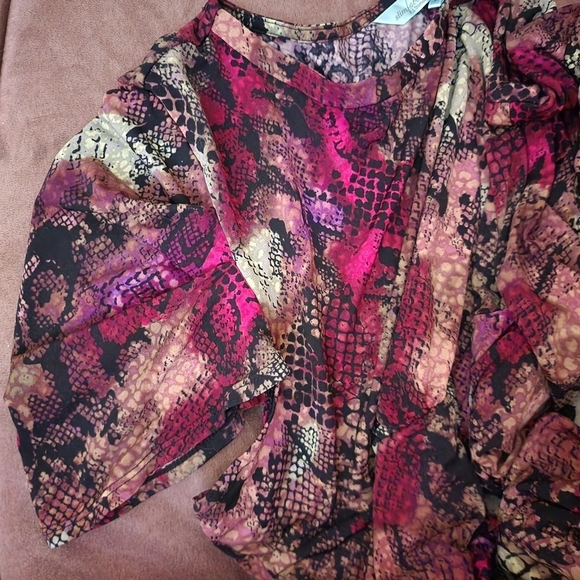SlimFabulous Ultimate Slimming Midi Dress Snakeskin Pattern Women's XL Crew Neck - Picture 8 of 12